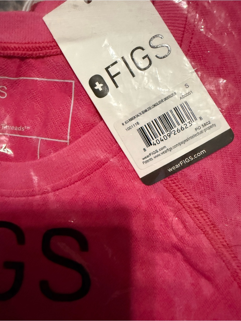 FIGS Salta Seamless Long Sleeve Underscrub Top | F*ing Pink | Size Small | NWT - Picture 3 of 5